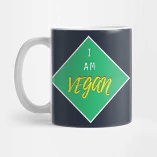 I am vegan badge Mug